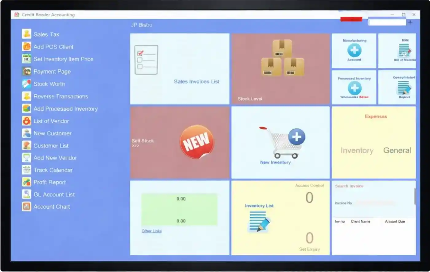 POS system screenshot