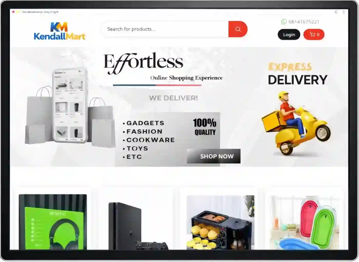 Ecommerce store screenshot
